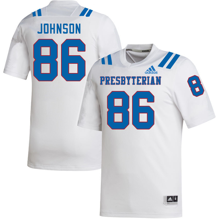 Men-Youth #86 Dakotah Johnson Presbyterian Blue Hose 2023 College Football Jerseys Stitched Sale-Whi